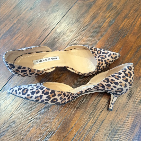 Manila Blahnik Leopard Kitten Heels SZ 40 - Picture 4 of 5
